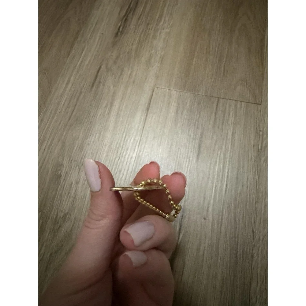 Coach Signature Hearts Key Ring Keychain - Gold